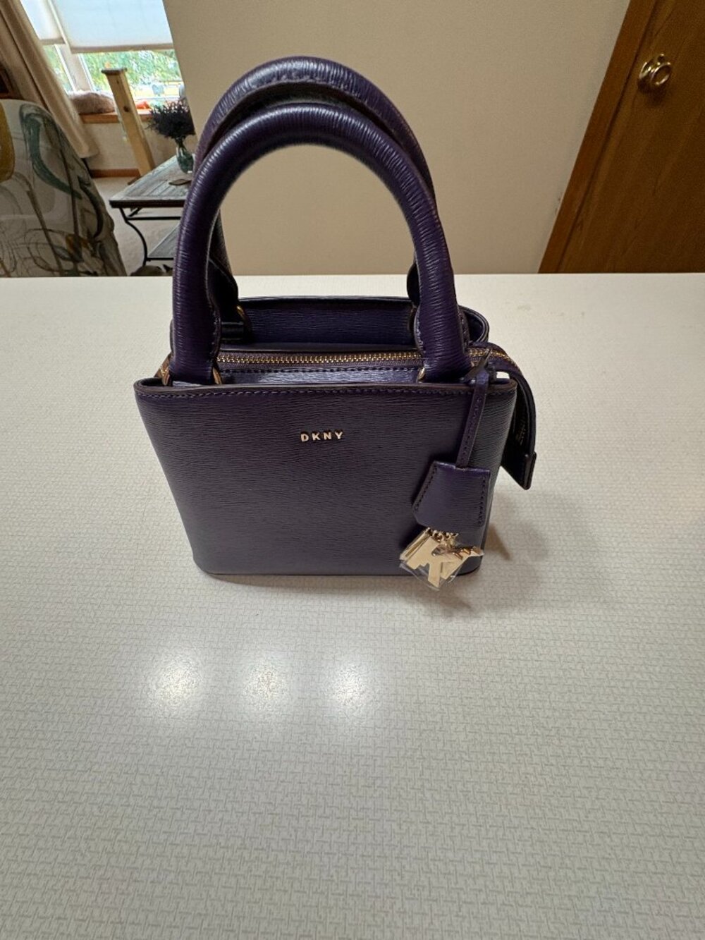 NWOT DKNY Deep Purple Leather Satchel